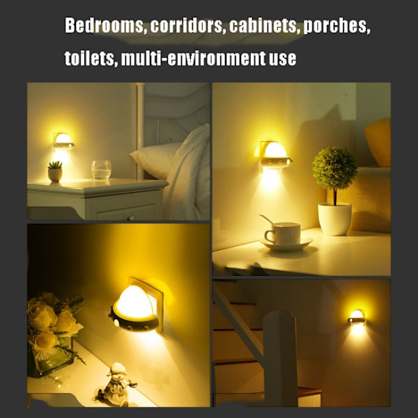 UFO Fjärrkontroll USB Laddning Nattljus Sängbords Smart Sensor LED Atmosfär Ljus(Rosa)