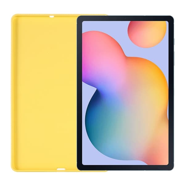 Samsung Galaxy Tab S6 Lite Solid Färgad Silikonfodral, Stöttåligt Gul