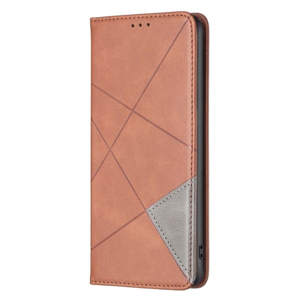 Redmi Note 14 Pro 5G / Note 14 Pro+ 5G Magnetiskt Läderfodral med Rhombus Textur Brun