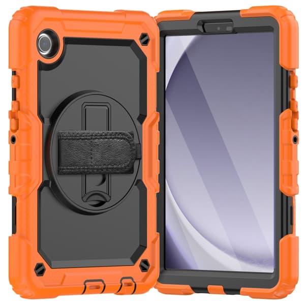 Samsung Galaxy Tab A9 Skal i silikon + PC med axelrem Orange