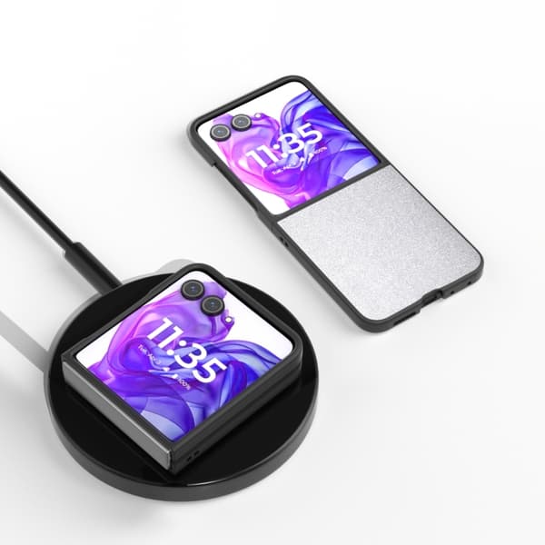 Motorola Razr 50 Ultra Glitter Skal - Full Coverage PU + PC Mobilskydd Silver