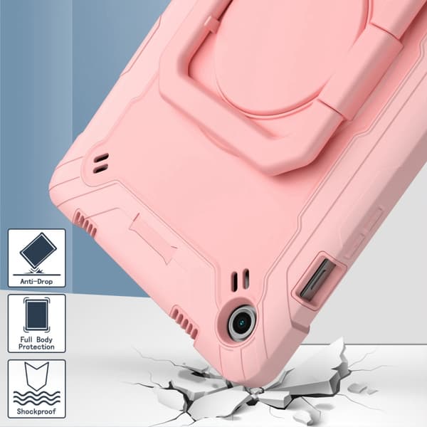 Samsung Galaxy Tab A9+ / A11+ Robot Silikon Hybrid PC Fodral Roséguld