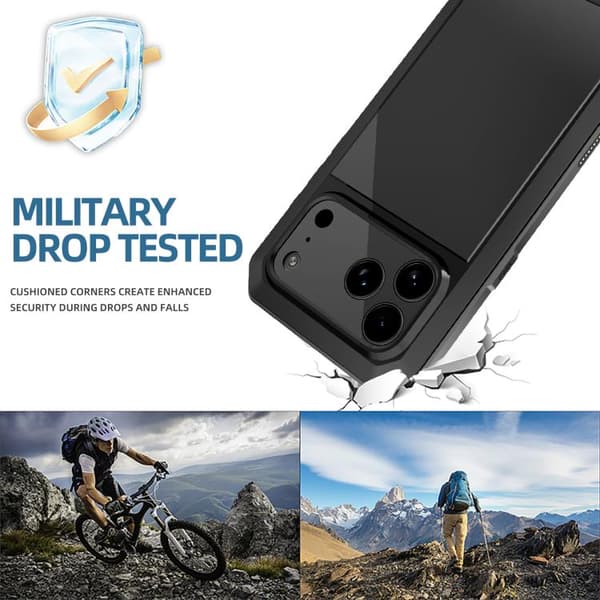 iPhone 18 Pro Max / iPhone 17 Pro Max Skal - RedPepper - Trippelskyddad Metall Svart