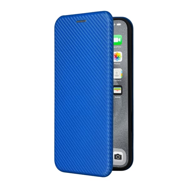 iPhone 16 Pro Max Skal Kolfibertextur - Elegant Fodral för Skydd och Stil Blå