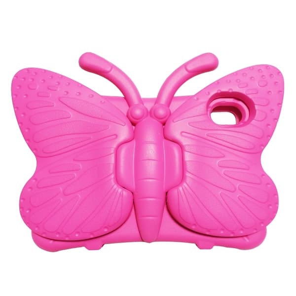 iPad mini 6 / mini 2024 Skal med Butterfly Bracket EVA Stötsäker Design Rosröd
