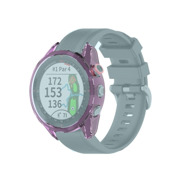 För Garmin Approach S62 Transparent TPU watch Transparent Purple