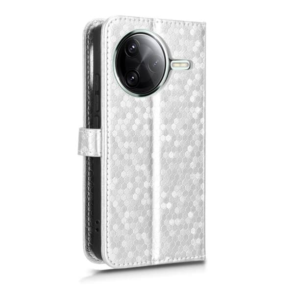 Redmi K80 / K80 Pro - Mobilfodral i Honungskaka Dot Textur Läder Silver