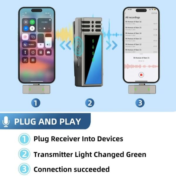 JMARY MW-15 för iPhone / iPad 2.4G Lavalier trådlös mikrofon