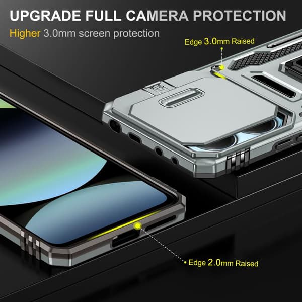 Redmi Note 14 5G / 4G - Armor PC Hybrid TPU Kameraskydd fodral Grå