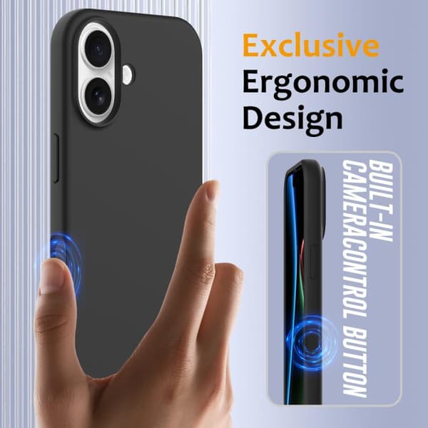 iPhone 17 Shockproof Silikon Skal med MagSafe Svart