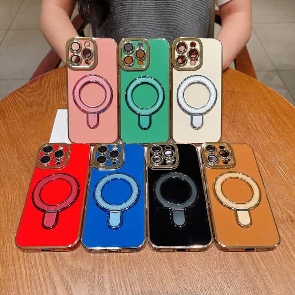 iPhone 16 Pro Max Charm Eye Elektropläterad Metall Skal Grön