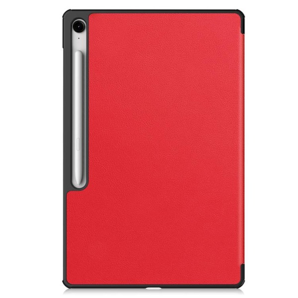 Samsung Galaxy Tab S10 FE+ Skal Custer Pure Color 3-Faldig Smart Läderfodral Röd