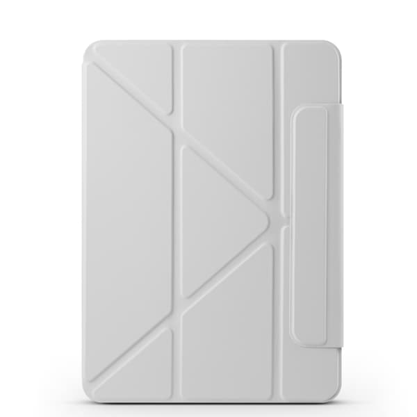 iPad mini 6 / mini 2024 Fodral i läder med fast spänne och magnetisk deformation Grå