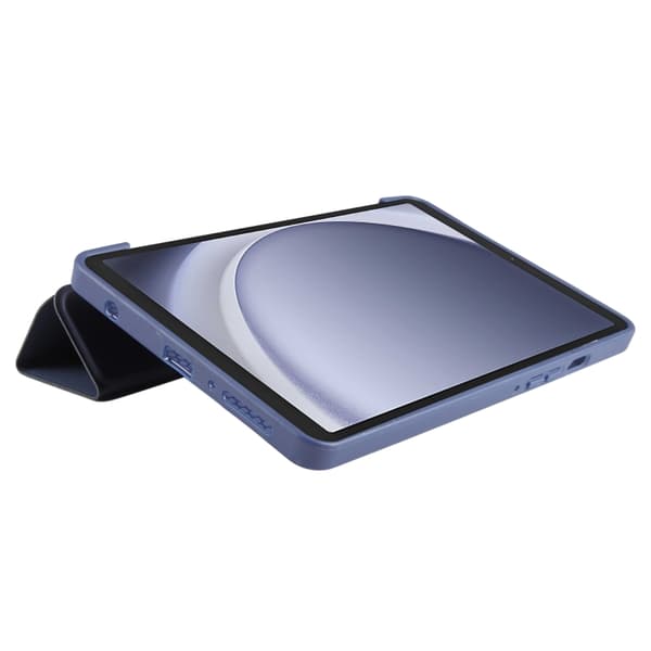 Samsung Galaxy Tab A9 / A11 Tri-fold TPU Läderfodral Mörkblå