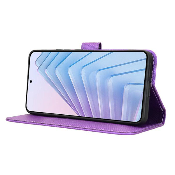 Redmi Note 14 4G - EU Version Diamanttextur Läderfodral Purpur
