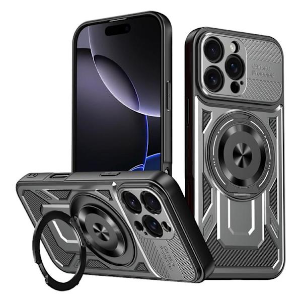 iPhone 16 Pro Max Armor Rotating MagSafe Skal Grå