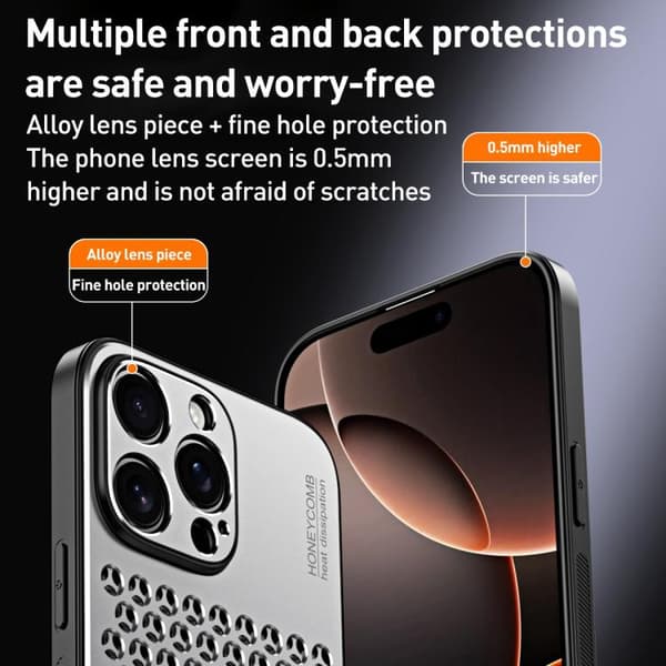 iPhone 16 Pro Honeycomb Strålande Legeringsskal Rymdsilver