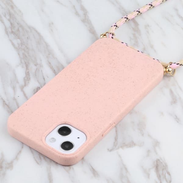 iPhone 16 Pro Max Skal av Vetehalm TPU Stöttålig med Nackrem Rosa
