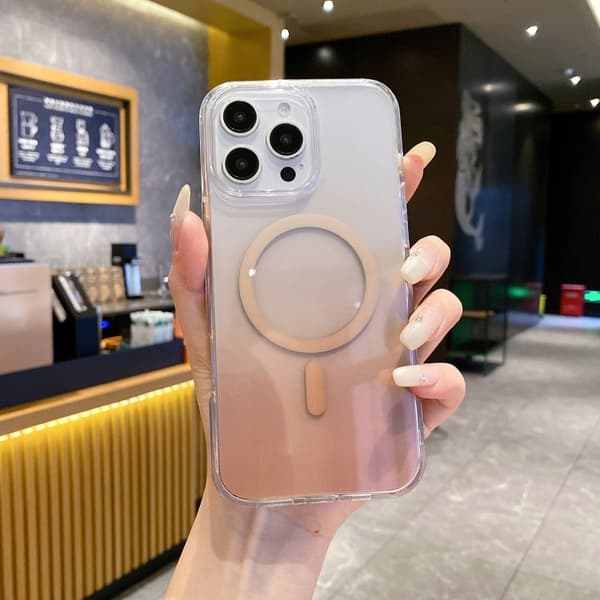 iPhone 16 Pro Max Gradient Transparent PC MagSafe Skal Toning Brun