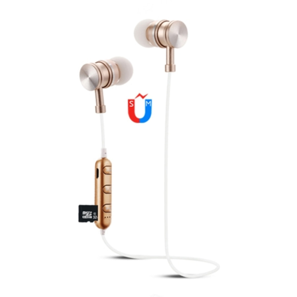F3 Bluetooth 4.2 Hängande Nackdesign Bluetooth-headset, Musikuppspelning & Växling & Volymkontroll & Svara Guld