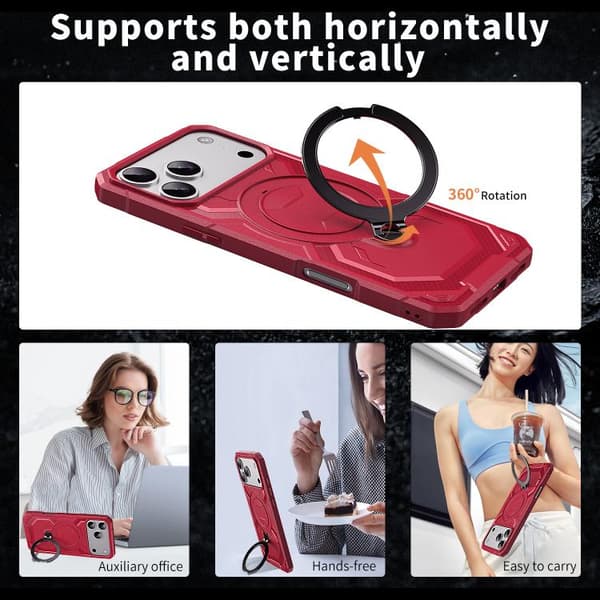 iPhone 18 Pro Max / iPhone 17 Pro Max Frostad MagSafe Skal Röd