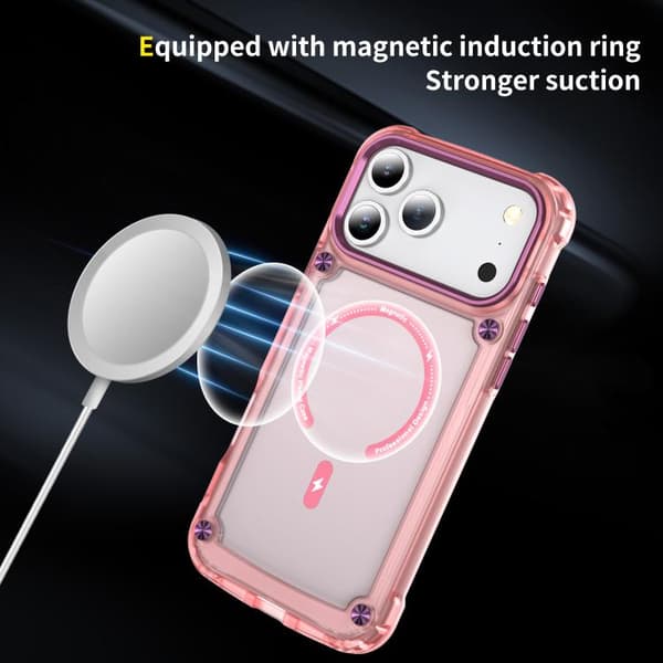 iPhone 18 Pro Max / iPhone 17 Pro Max Skal - TPU + PC med MagSafe Magnetisk Transparent rosa