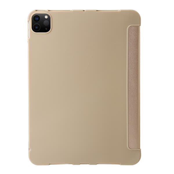 iPad Pro 11 2024 TPU Deformationsfodral i Läder med Hållare Guld