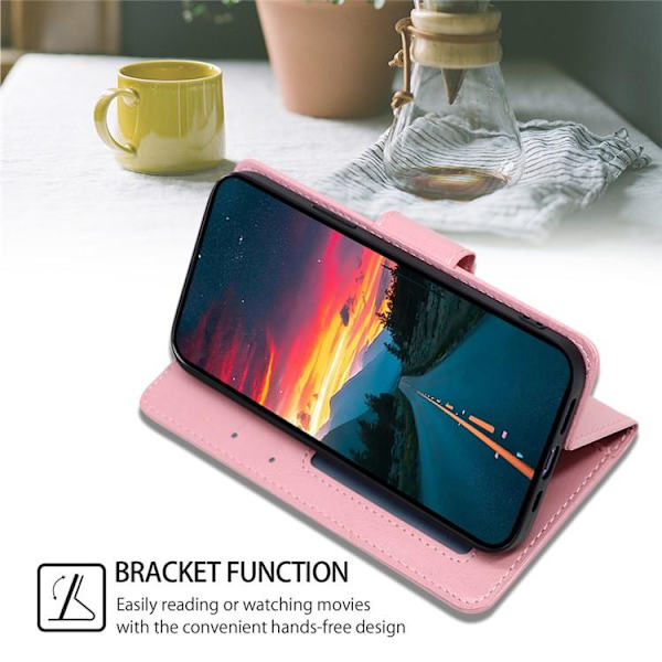 Redmi Note 14 Pro 4G - Kristalltextur Läderfodral Rosa