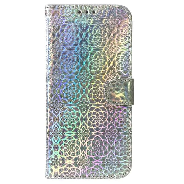 iPhone 18 Pro Max / iPhone 17 Pro Max Skal Läderfodral med Färgglad Magnetspänne Silver