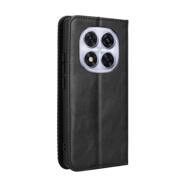 Redmi Note 14 Pro+ 5G - Magnetisk Spänne Retro Textur Läder fodral Svart