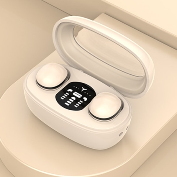 Mini TWS Bluetooth-hörlurar med rektangulär fack, brusreducering, lång batteritid, trådlösa musikhörlurar Hudfärg
