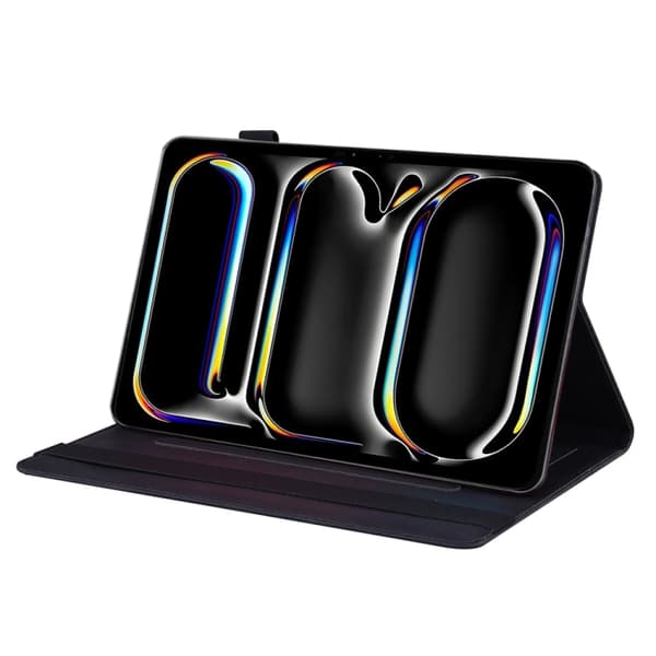 iPad Pro 11 2024 Skal i Splicing Stötsäker Läderfodral Svart