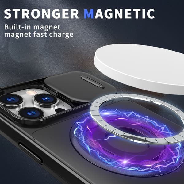 iPhone 16 Pro Max Camshield MagSafe Ring Holder Armor Skal Svart
