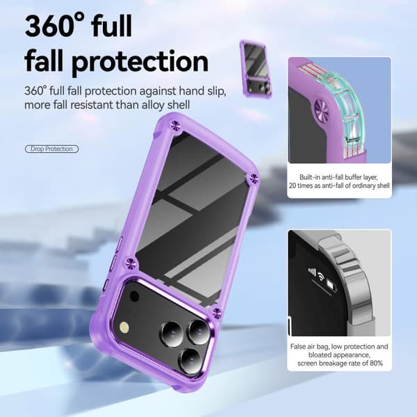 iPhone 18 Pro Max / iPhone 17 Pro Max Skal med TPU + PC Linsskydd Purpur