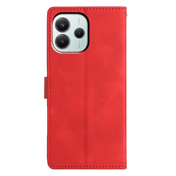 Redmi Note 14 5G - Triangulärt Prägling Läderfodral Röd