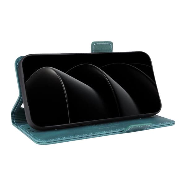 iPhone 18 Pro / iPhone 17 Pro Skal Läderfodral med Magnetlås Grön