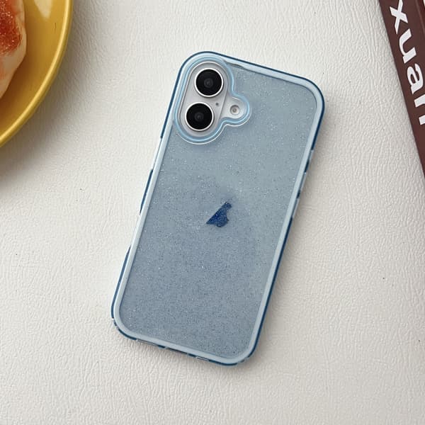 iPhone 16 Pro Max Skal IMD 3 1 Glittrig TPU Hybrid PC Blå
