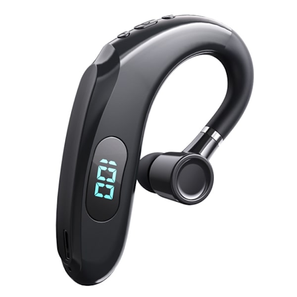 Q20 Bluetooth 5.2 Business Digital Display Sports Earhook Stereo Hörlurar Svart