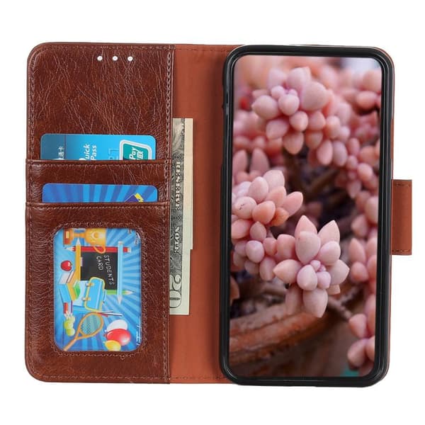 Redmi K80 / K80 Pro - Nappa Textur Horisontell Flip Läderfodral Brun
