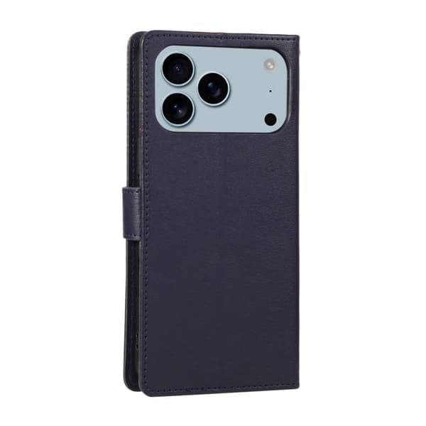 iPhone 18 Pro Max / iPhone 17 Pro Max Skal Läderfodral med 3 Kortfack och Multifunktion Blå