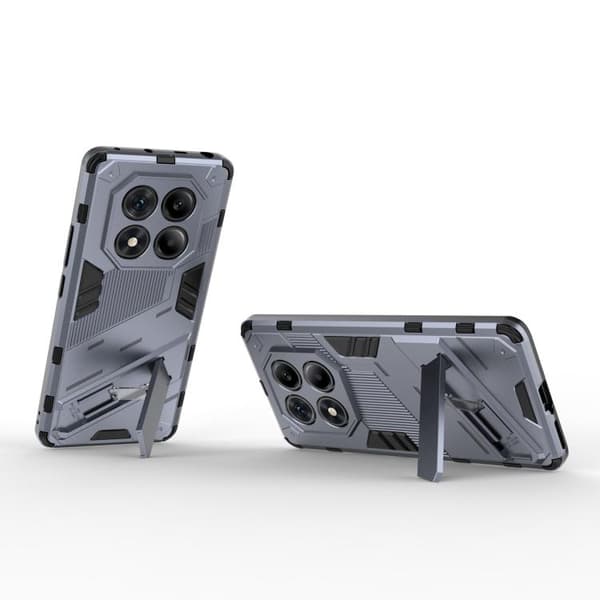Redmi Note 14 Pro 4G - Punk Armor 2 i 1 PC + TPU Mobilskal med Ställning Grå