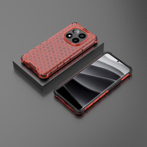 Redmi Note 14 Pro+ 5G - Honeycomb Stöttåligt Mobilskal Röd
