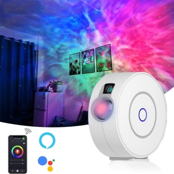 SK20 Laser Full Star Night Lamp LED Starry Lamp APP Graffiti Intelligent Control Laser Projector Lamp, Strömförsörjning: 5W (Vit)