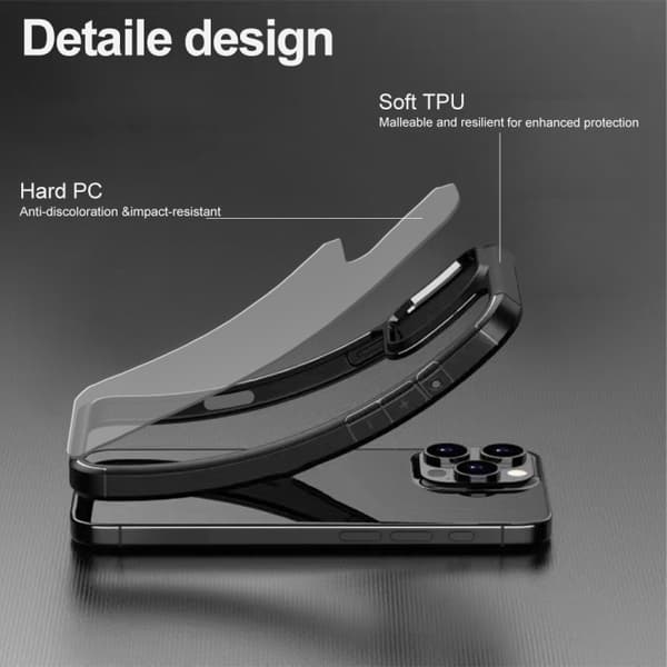 iPhone 16 Pro Max Skal Akryl + TPU Transparent Stötsäker Telefonfodral