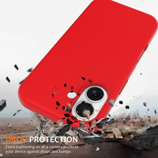 iPhone 17 Shockproof Silikon Skal med MagSafe Röd