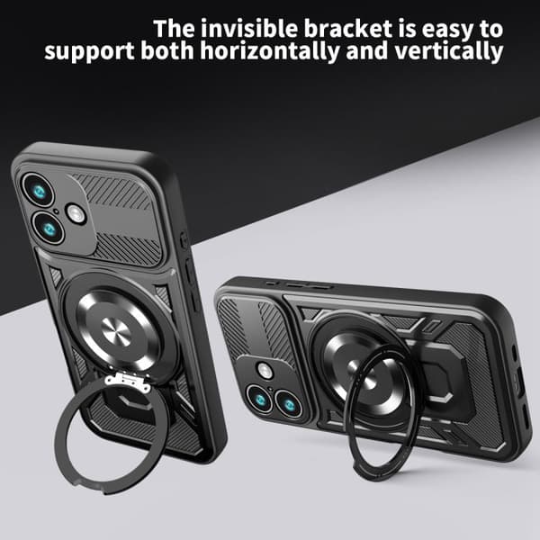 iPhone 17 Skal med Armor Rotating Holder och MagSafe Blå