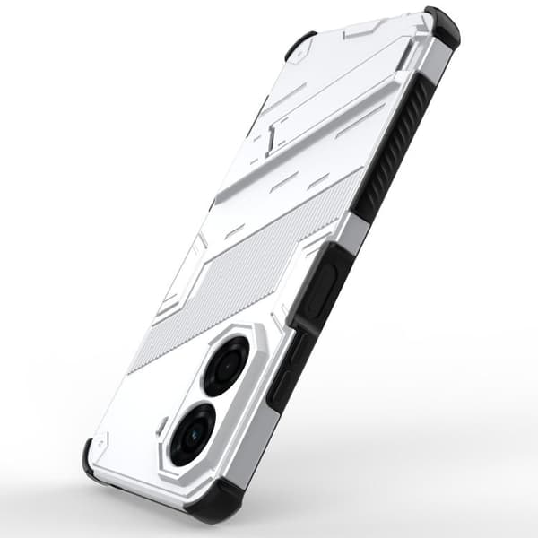 Redmi A5 4G / Poco C71 Punk Armor 2-i-1 PC + TPU Mobilskal med Ställ Vit
