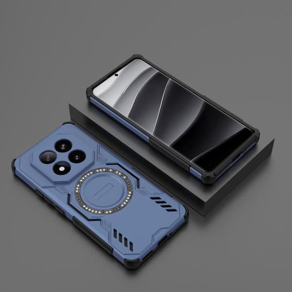 Redmi Note 14 Pro+ 5G - Butterfly Armor MagSafe Magnetisk Ring Stötsäker Mobilskal Blå