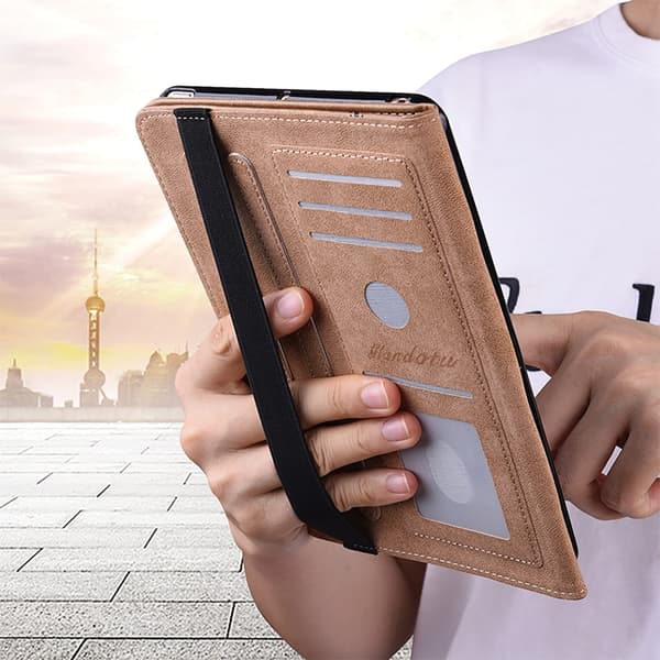 Samsung Galaxy Tab S6 Lite Crystal Textured Leather Fodral Plommonblomma