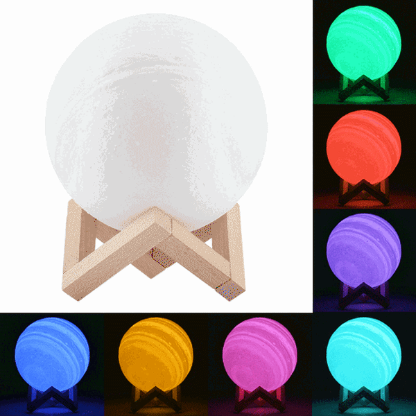 15cm Vadderad 3D-tryckt Jupiterlampa